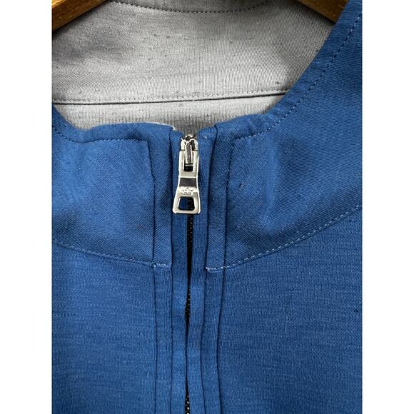 Peter Millar‎ Sweater Blue Bullseye Precision Wool Blend Quarter-Zip Pullover XL - Picture 6 of 9